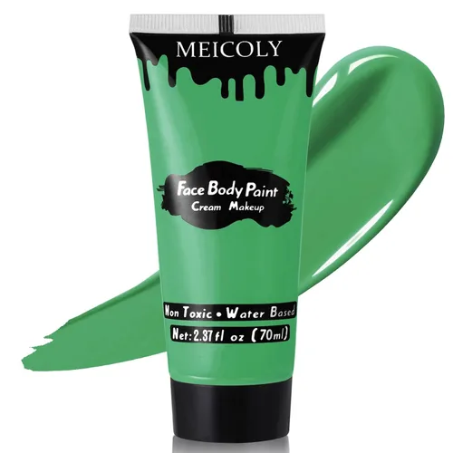 Vista 20 de MEICOLY Pintura facial y corporal en crema azul real, tubo grande de 2.37 oz a base de agua, pintura corporal completa para adultos y niños, tubo