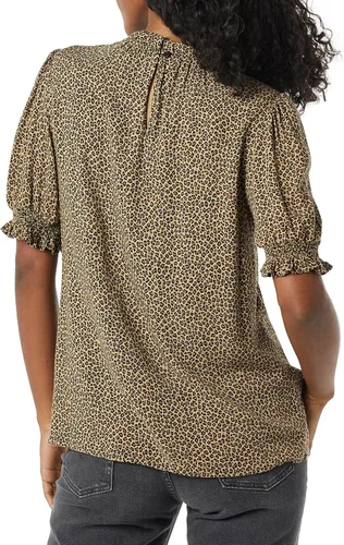 Vista 2 de Tienda Essentials Camisa de sarga fluida para mujer con detalle de bata de manga corta