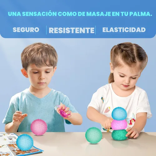 Vista 3 de 3 bolas antiestrés para adultos, bola blanda sensorial con textura de gel de memoria para niños y adultos, ejercicios de mano, regalos de fiesta