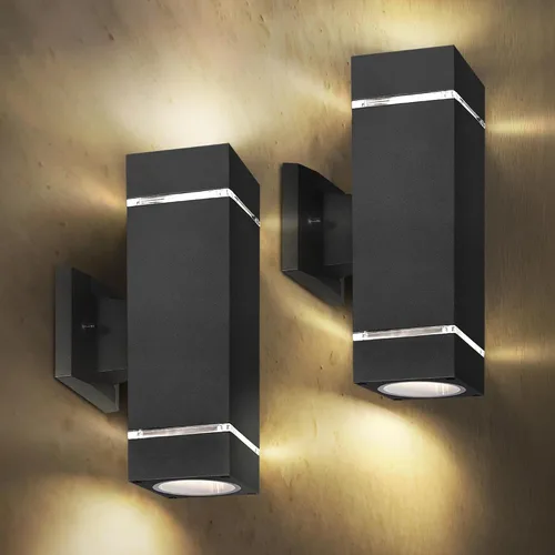 Vista 18 de ASD Lámpara de pared cuadrada para exteriores de 1 luz, enchufe de bombilla E26 de 60 W, 120 V, ETL, cilindro hacia arriba, luces LED