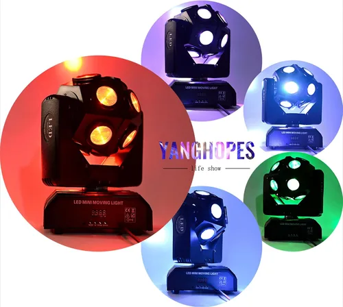 Vista 5 de Luz de Escenario de Cabeza Móvil RGBW 12LED Luces de Haz Giratorio Luces de Iluminación Ascendente de Escenario para Eventos Activada por Sonido
