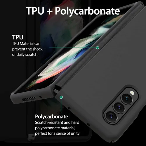 Vista 5 de araree AERO Flex - Funda para Galaxy Z Fold 3 5G con protección de bisagra, funda protectora delgada, cuerpo (PC) con protector de bisagra (TPU)