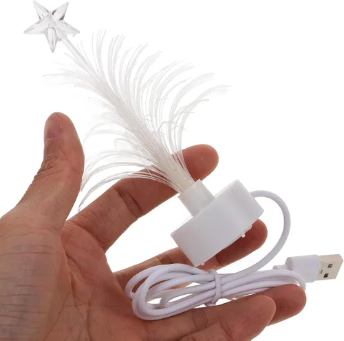 Vista 9 de Árbol de Navidad USB de fibra óptica con cambio de color para mesa de fiesta de Navidad
