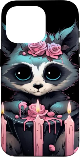 Vista 20 de iPhone 16 Pastel Goth Gothic Raccoon Anime Kawaii Nu Goth Aesthetic Case