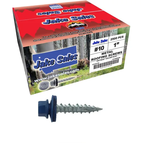 Vista 122 de Tornillos para techos de metal gris ABC 10 x 1 - Cabezal hexagonal - Arandela EPDM - Arandela de arranque automático/roscado - 1 bolsa - 250