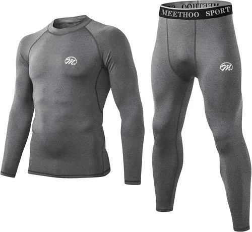 Vista 2 de mens Compression Base Layers Long Johns Winter Gear With Fleece Lined for Skiing