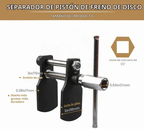 Vista 2 de Herramienta Separadora de Pastillas de Pistón de Freno de Disco para Extracción Herramienta Compresora de Calibrador de Freno de Motocicleta