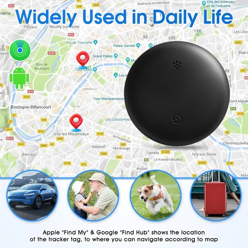 Vista 4 de Mini GPS Tracker for Vehicles (Universally for Android & iOS), Hidden Car Location Tracker w/Magnetic Case, Item Finder for Google Find Hub & iOS