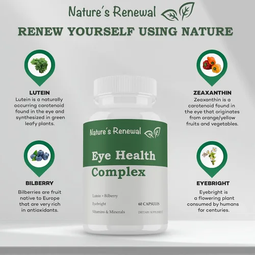 Vista 3 de Nature's Renewal Suplemento complejo de salud ocular - Luteína, zeaxantina, licopeno, arándano, ojos de la vista, carotenoides, hierbas de apoyo