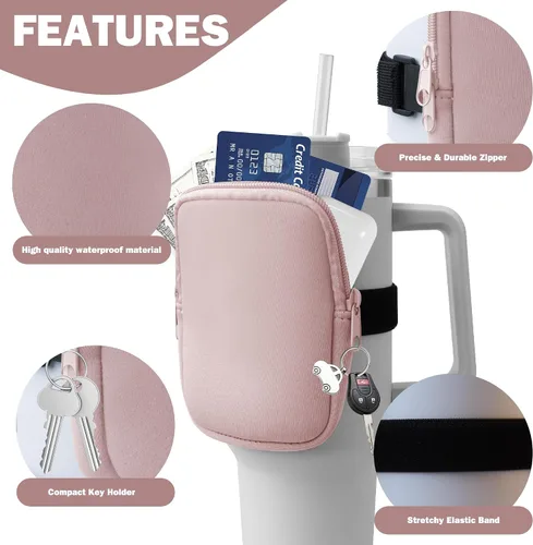 Vista 2 de Bolsa para botella de agua Stanley de 40 onzas con asa, accesorios de gimnasio para mujer, bolsa para cinturón compatible con Stanley/Accesorios