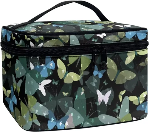 Vista 42 de Flashideas Bolsa de maquillaje para cosméticos Almacenamiento vertical Bolsa de maquillaje de viaje de gran capacidad, Caballo Azteca 1