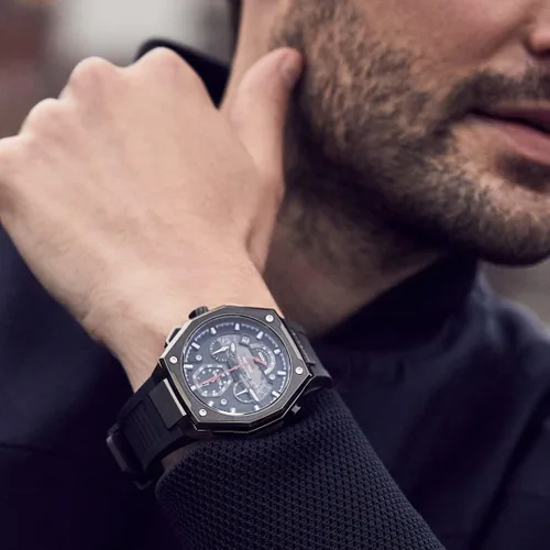 Vista 6 de Blv Precisionist - Reloj de cuarzo para hombre, Negro -, Cronógrafo, movimiento de cuarzo