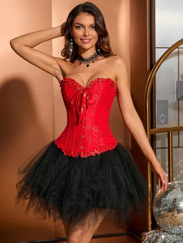 Vista 105 de SZIVYSHI Corsé para mujer, lencería moldeadora, body con cintura de encaje