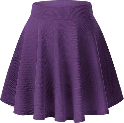 Vista 12 de Urban CoCo Falda básica versátil elástica de estilo patinadora, de corte acampanado, para mujer #13