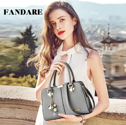 Vista 2 de FANDARE Bolsos con asa superior para mujer, bolso cruzado de hombro, Gris B, Mochilas Daypack