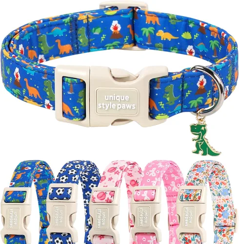 Vista 38 de Unique style paws Collar de perro con hebilla de plástico con colgante, collar de cachorro para primavera y verano, traje de baño para fiesta