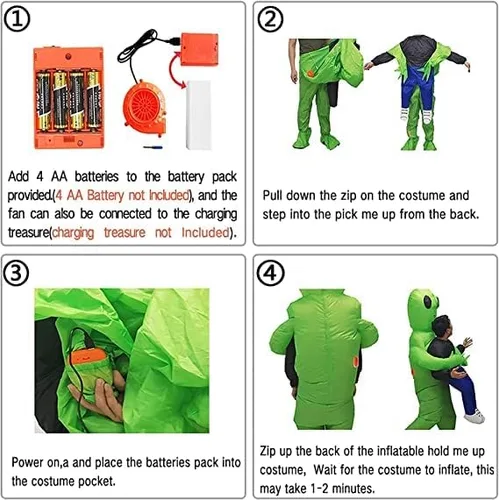 Vista 6 de Inflatable Alien Costume for Adult Halloween Costume Alien Blow Up Fantasy Costume Blow up Costume