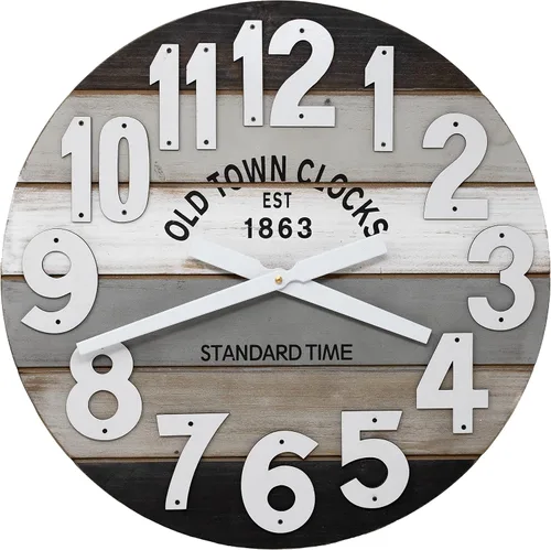 Vista 12 de Reloj de pared de madera multicolor de 18.0 in, playa costera marítima (azul, 18 pulgadas)