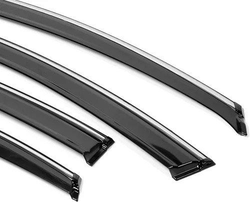 Vista 8 de IKON MOTORSPORTS - Visera de ventana compatible con Nissan Altima 2013-2018, policarbonato teñido ahumado y semitransparente con ribete cromado