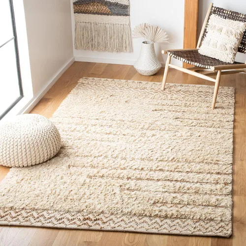 Vista 9 de SAFAVIEH Natura Collection Alfombra de pasillo, 2 pies 3 pulgadas x 6 pies, marfil y marrón, lana hecha a mano, ideal para zonas de alto tráfico