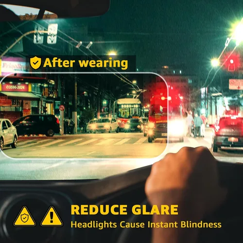 Vista 2 de TJUTR TN2511 - Lentes de conducción de visión nocturna para hombres y mujeres, lentes amarillas polarizadas antirreflejos para noche TN2511