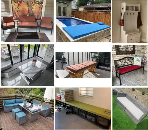 Vista 7 de Ginsimar Cojines de banco de tamaño personalizado para muebles de interior, cojín de banco de piano de espuma viscoelástica duradera