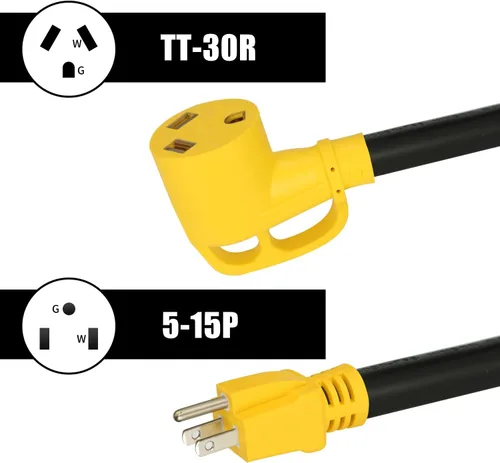 Vista 2 de PLIS Cable adaptador RV de 15 amperios a 30 amperios