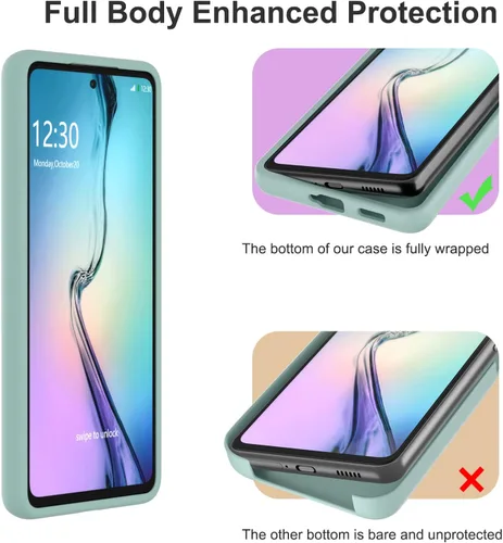 Vista 3 de Funda para Galaxy A53 5G de 6.5 pulgadas, silicona líquida suave protectora y forro de microfibra antiarañazos, a prueba de golpes, compatible