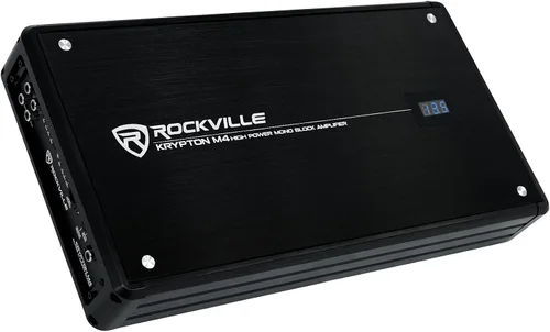 Vista 2 de Rockville Krypton M4 6000w Peak/1500w RMS Mono 1 Ohm Amplificador de Coche Amp+Remoto Bass Knob with Clipping Indicator, Digital Voltage Display