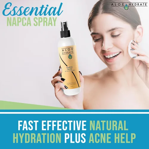Vista 3 de NaPCA - Spray hidratante facial y corporal. Spray facial hidratante de PCA y aloe vera de sodio, sensación ligera, refresca, calma, restaura