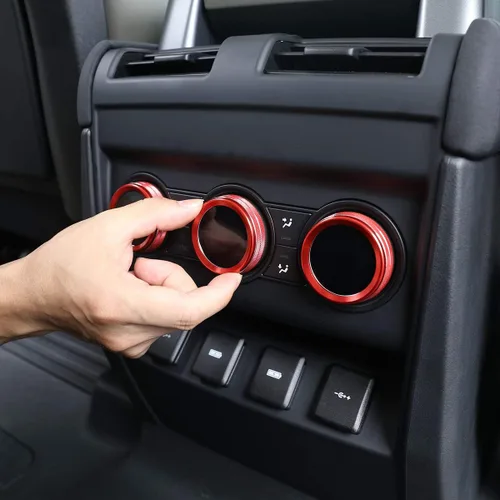 Vista 4 de Anillos de ajuste de aire acondicionado trasero para Land Rover Defender 110 2020 accesorios de coche (rojo)