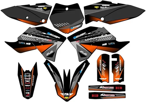 Vista 9 de Kit de base gráfica SX 65 Surge Black Senge 2009-2015 compatible con KTM Negro