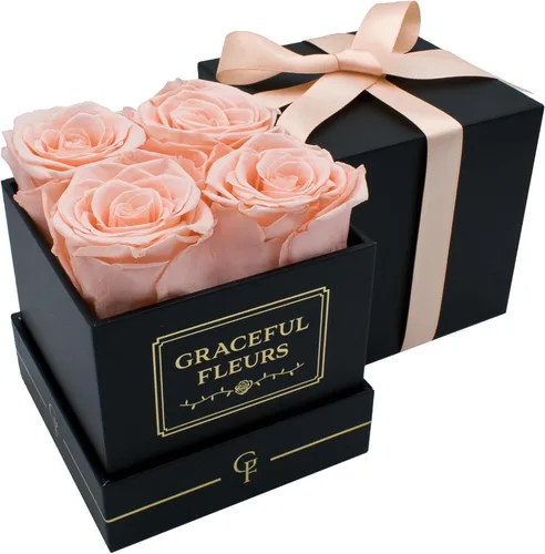 Vista 13 de Graceful Fleurs - Rosas reales de larga duración en una caja durante años, flores frescas preservadas para siempre para cumpleaños, Día de la Madre