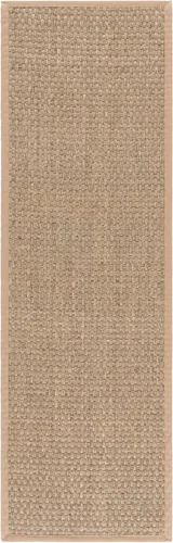 Vista 2 de SAFAVIEH Natural Fiber Collection NF114A - Alfombra de pasillo de hierba marina con patrón de tejido de cesta y borde, de 2 pies 6 pulgadas x 16