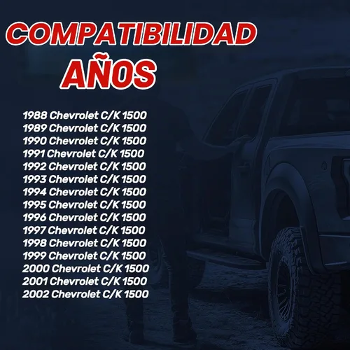 Vista 3 de Master Tailgaters Bisel negro para portón trasero con cámara de respaldo de repuesto para Chevrolet C/K 1500 (1988-2002) IP68 impermeable Líneas