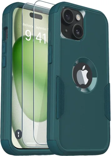 Vista 30 de Funda para iPhone 12, 2 protectores de pantalla de vidrio templado, 10 pies a prueba de caídas, antideslizante, a prueba de golpes, para iPhone 12