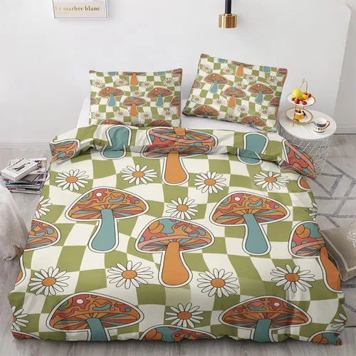Vista 8 de Retro Disco Ball Duvet Cover Twin Size - Synthwave Neon Grid Bedding Set & Bedroom Decor, 2 Piece, Soft Microfiber Reversible Comforter Cover & 1