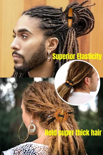 Vista 2 de 3 ligas para el cabello de madera para tallar en madera, soportes largos de goma elástica para cabello grueso y rizado (tallado profundo)