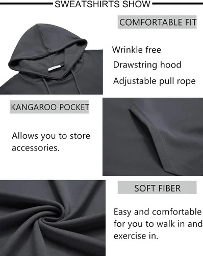 Vista 4 de COOFANDY Conjunto deportivo de 2 piezas de manga larga para hombre, conjunto casual con capucha