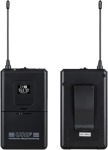Vista 5 de Sistema de micrófono inalámbrico Lavalier Mic de 4 canales 4 auriculares 4 micrófono de solapa 4 mamelucos micrófonos dinámicos UHF