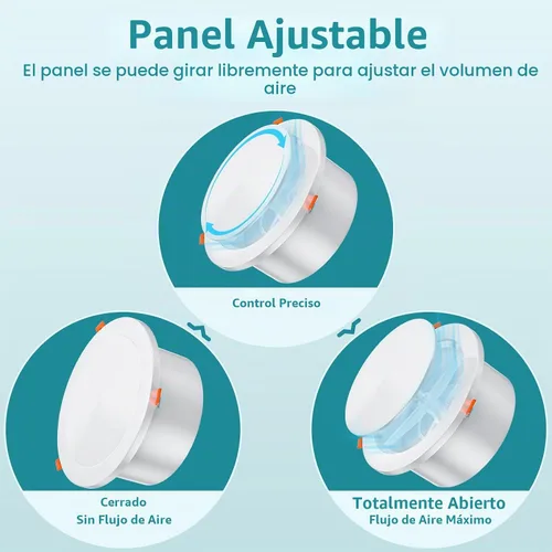 Vista 3 de HG Power - Difusor de techo de 10.1 cm con rejilla de ventilación redonda de ABS, panel ajustable y pantalla de malla extraíble, con diseño de clip