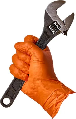 Vista 7 de First Glove 8 Mil Heavy Duty Nitrile Gloves - Diamond Grip - Disposable Gloves for Mechanic, Automotive & Industrial Work