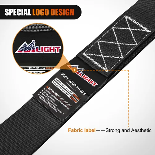Vista 4 de Nilight Soft Loop - Correas de amarre de motocicleta de 1.7 x 17 pulgadas, resistentes, 12,000 libras, resistencia máxima a la rotura para asegurar
