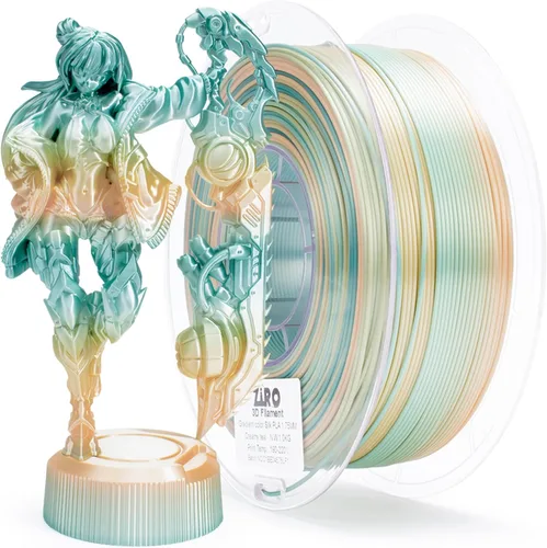 Vista 19 de ZIRO - Rápido cambio de color PLA, filamento de gradiente de color de 1.75mm, filamentos de PLA arcoíris brillantes, compatible con la mayoría