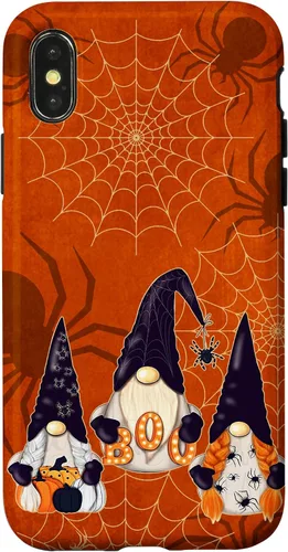 Vista 5 de iPhone 16 Spooky Halloween Gnomes Pumpkin Spider Pattern Witchy Boo Case