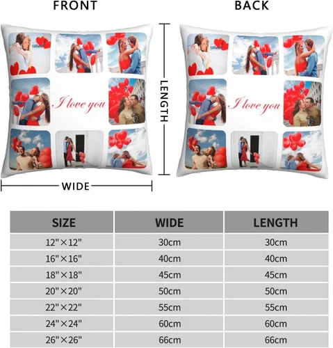 Vista 5 de FCQIANKM Funda de almohada personalizada, funda de almohada con foto personalizada con texto de imagen, funda de almohada personalizada, regalos