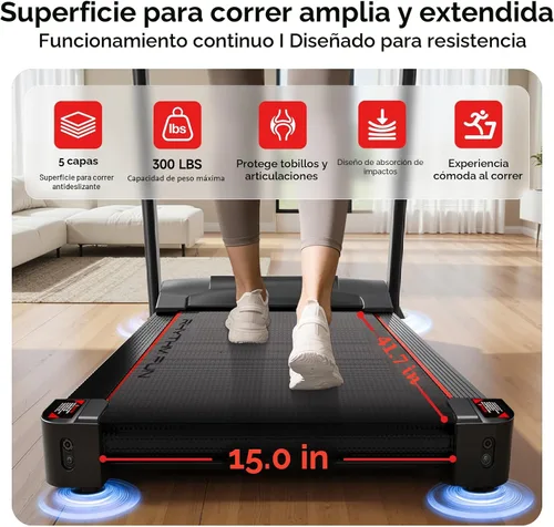 Vista 5 de RHYTHM FUN 8.0 MPH Treadmills for Home, Running Walking Pad Treadmill with Incline up to 8%, Foldable Treadmill with Handle Bar, Low Noise Walking