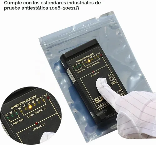 Vista 5 de Bolsas antiestáticas, 100 bolsas ESD resellables de 3.2 x 4.7 pulgadas con etiquetas para disco duro GPU, SSD HDD y dispositivos electrónicos