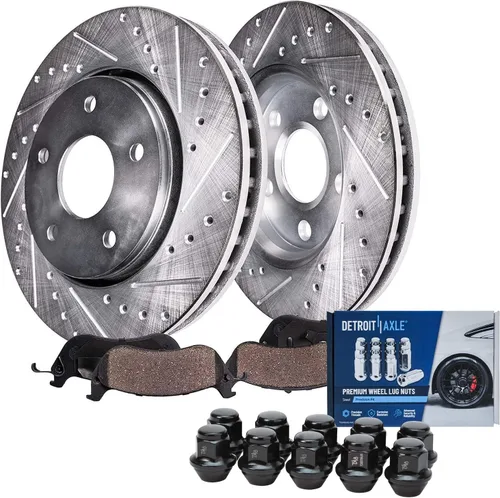Vista 11 de Detroit Axle - 4 rotores de freno para Chevrolet Cruze 2014 2015 [modelos de motores de gas] Rotores de freno de disco perforados y ranurados