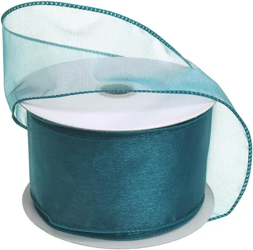 Vista 30 de Homeford Cinta de gasa transparente con borde con alambre, 25 yardas (1-1/2 pulgadas, belleza)